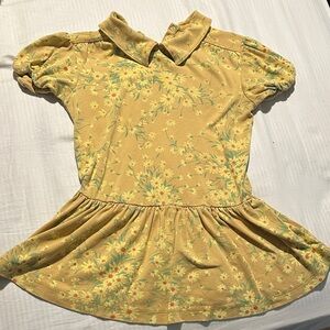 Floral Yellow Dress with Collar Misha and Puff